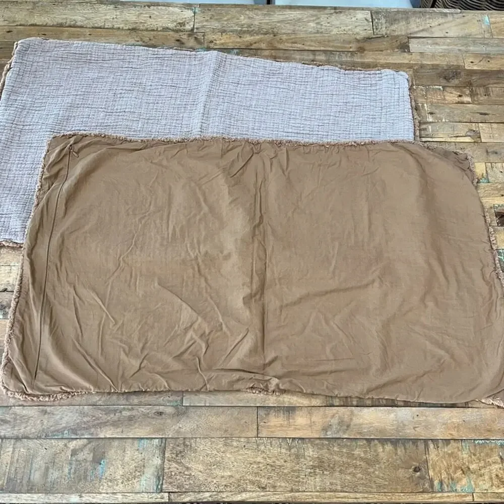 CASALUNA Beige Cotton Gauze King Size Pillow Shams